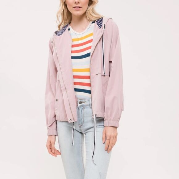 Plus Size Pink Hooded Jacket - Picture 1 of 5